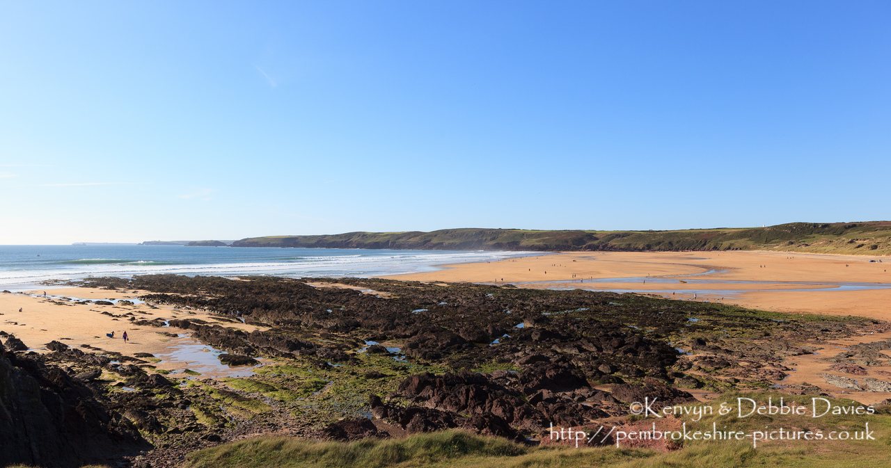 Freshwater West is a beach near Castlemartin, Pembrokeshire. It's approximately 0.75 miles long and is heavily used for surfing, strong currents mean it's not so good for swimming...